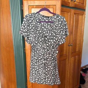 Zara Black and Gray Mini Dress with Flutter Sleeves for Work